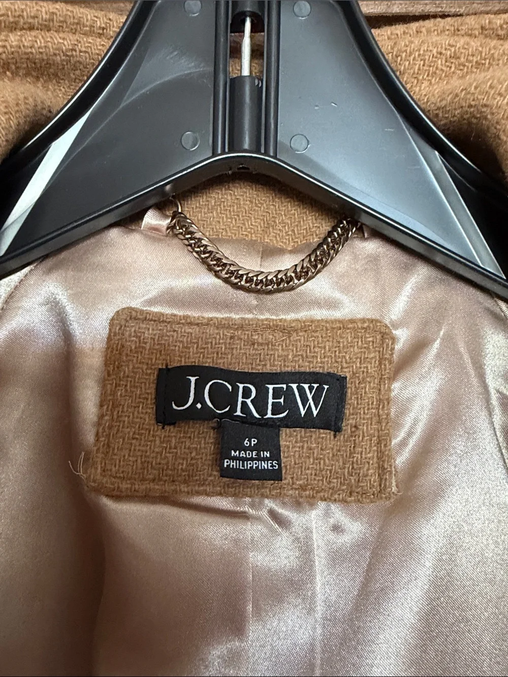 J. Crew Camel Wool Pea Coat with Stand Collar - Picture 2 of 6